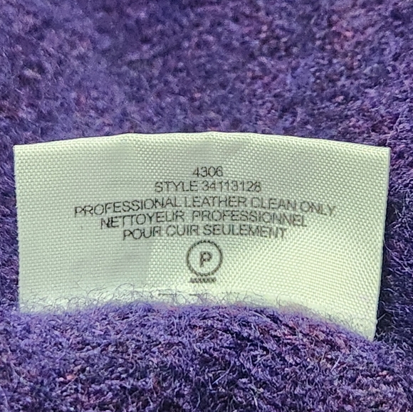 Tory Burch Purple Wool/Alpaca Blend Long Sleeve Sweater Size Med Leather Details - Picture 7 of 7